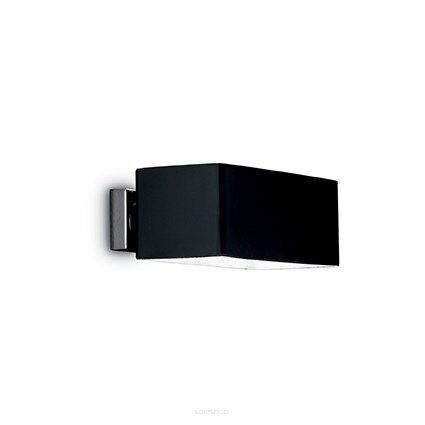 Kinkiet Box AP2 NERO Ideal Lux 009513  metalowy korpus w kolorze czarnym klosz z dmuchanego szkła