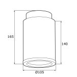 Plafon HERMAN 4280 Argon Złoty abażur tuba średnica 10 cm - 2