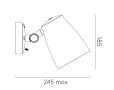 Lampa ścienna ATELIER Wall - Astro 7502 skandynawski regulowana głowica aluminium w kolorze czarnym włącznik 1224013 - 2