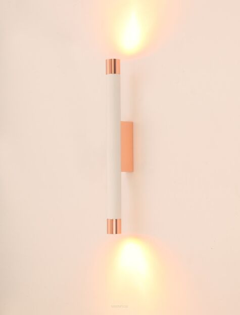 Kinkiet Q Parette Bianco / Rose Gold ORLICKI DESIGN Tuba 29 cm różowe złoto