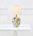 LAMPA STOŁOWA MANSION 1L Duża Wzór/Biały 107040 Markslojd biały plisowany abażur podstawa z wzorem skandynawski styl - 2