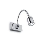 Kinkiet Dynamo AP1 CROMO Ideal Lux  031460  do czytania wykonany z metalu w kolorze chromu posiada ruchome ramię - 2