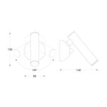 KINKIET ZUMA LINE LOYA W0461-01A-L8L8 regulowany czarny błyszczący LED - 2