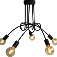 Lampa wisząca Spin 5 wisząca w kolorze czarnym z metalu Light Prestige długa E27