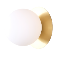 Kinkiet Cape Town -W01063BR Modny kolory mosiądzu KLASYCZNY szklany klosz w kolorze białym