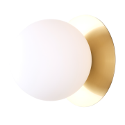 Kinkiet Cape Town -W01063BR Modny kolory mosiądzu KLASYCZNY szklany klosz w kolorze białym