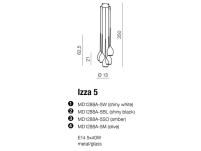 Lampa wisząca Izza 5 oliwkowa AZzardo MD1288A-5M AZ1222 klosze w kształcie kielichów nowoczesny - 2