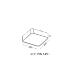 LAMPA SUFITOWA NORIP/N 149 L NOWOCZESNY PLAFON DOSTĘPNY W 2 KOLORACH LED 16W 3000K DŁ. 30 CM  - 4
