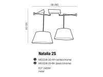 Lampa wisząca PODSTAWA Azzardo Natalia 2S AZ1923 wykonana jest ze stali w kolorze chromu - 3