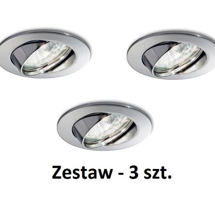Lampa wpuszczana  SWING FI1 CHROM Ideal Lux  083131  okrągła aluminiowa ramka kolor chromu wymaga wbudowania w ścianę zestaw 3 szt