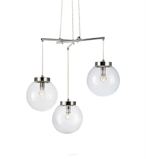 Lampa wisząca skandynawska SICILY Wisząca 3L Chrom/Przezroczysty 107015 Markslojd