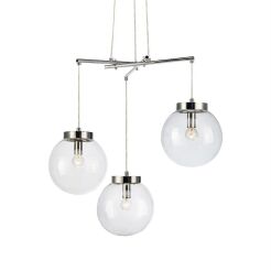 Lampa wisząca skandynawska SICILY Wisząca 3L Chrom/Przezroczysty 107015 Markslojd
