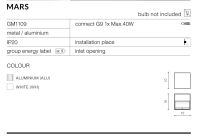 Kinkiet Mars biały AZzardo GM1109 WH AZ0896  techniczny z metalu i aluminium w kolorze białym kwadrat świeci  w górę i dół - 2