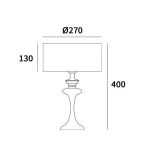 Lampa stołowa Abu Dhabi - T01413WH COSMO Light nowoczesna lampa z metalową podstawą o wykończeniu chromowanym biały okrągły abażur w kształcie tuby 27 cm średnicy - 3