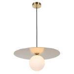 Lampa wisząca SPOLETTO PND-201923-1 Italux ZŁOTO-BIAŁA nowoczesna ODBIJAJĄCA ŚWIATŁO ALUMINIUM/SZKŁO G9 - 2