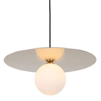 Lampa wisząca SPOLETTO PND-201923-1 Italux ZŁOTO-BIAŁA nowoczesna ODBIJAJĄCA ŚWIATŁO ALUMINIUM/SZKŁO G9