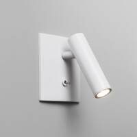 Lampa ścienna kinkiet Enna Square Switched - Astro 7360 do czytania aluminium w kolorze białym  LED tuba prostokątna podstawa 1058016