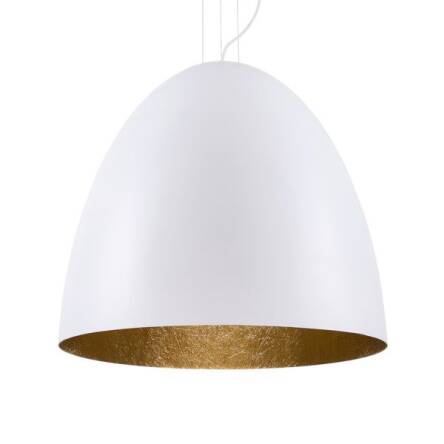Lampa wisząca EGG XL 9025 Nowodvorski Elegancka i gustowna o średnicy 75 cm i biało-złotym wykończeniu