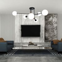 Lampa sufitowa BERSAGO LDP 8030-6 (BK+MD) Lumina Deco regulowana czarna