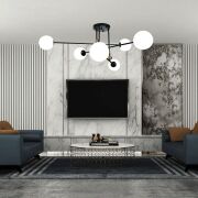 Lampa sufitowa BERSAGO LDP 8030-6 (BK+MD) Lumina Deco regulowana czarna