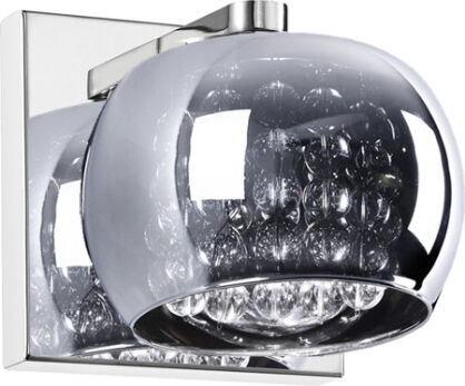 LAMPA ŚCIENNA KINKIET ZUMA LINE CRYSTAL W0076-01A-B5FZ KRYSZTAŁKI NOWOCZESNA NASTROJOWA SZKLANY KLOSZ 