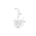 Lampa wisząca Muscat - P05717BK COSMO light Klasyka w nowoczesnym wydaniu urozmaicona kryształkami CZARNA - 7