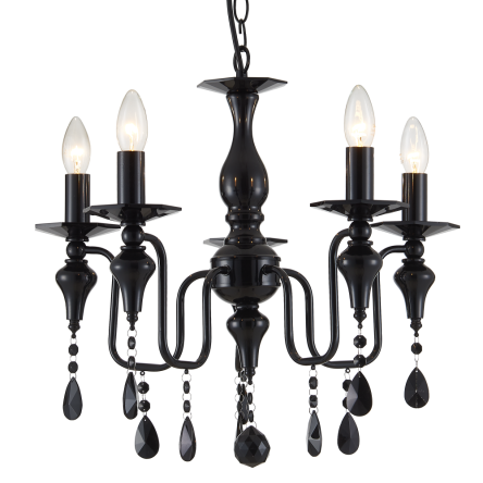 Lampa wisząca Muscat - P05717BK COSMO light Klasyka w nowoczesnym wydaniu urozmaicona kryształkami CZARNA