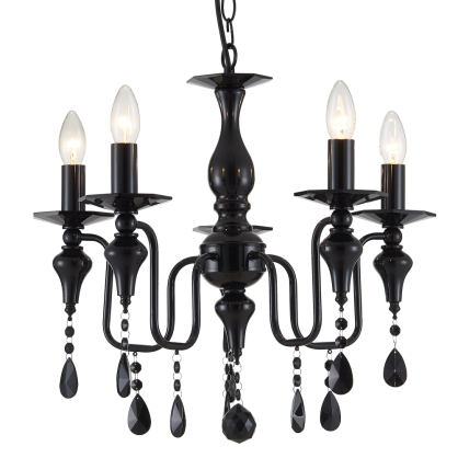 Lampa wisząca Muscat - P05717BK COSMO light Klasyka w nowoczesnym wydaniu urozmaicona kryształkami CZARNA