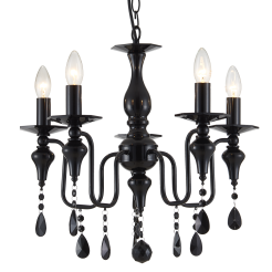 Lampa wisząca Muscat - P05717BK COSMO light Klasyka w nowoczesnym wydaniu urozmaicona kryształkami CZARNA
