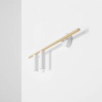 Minimalistyczny kinkiet TREVO 2 WHITE BRASS (left) 1097D40 mosiądz tuby