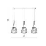 Lampa wisząca Terata 3 black/wood AZ2949 - 2