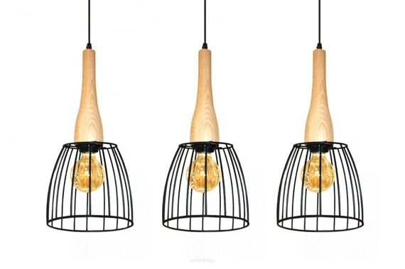 Lampa wisząca Terata 3 black/wood AZ2949