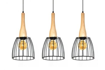 Lampa wisząca Terata 3 black/wood AZ2949