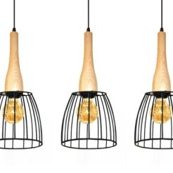 Lampa wisząca Terata 3 black/wood AZ2949