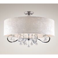 Plafon Amsterdam C0060 Maxlight abażur ecru nowoczesna elegancka 60 cm średnicy kryształki