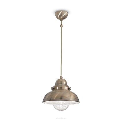 Lampa wisząca Sailor SP1 D29 Brąz Ideal Lux  025308   posiada metalową oprawę wykończoną brązie klosz ze szkła styl industralny