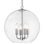 Lampa wisząca  Prague - P04974CH COSMO Light wykonana w stylu nowojorskim połączonym z klasycznym surowy styl kulisty transparentny klosz - 2