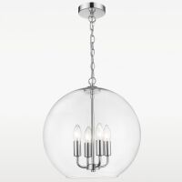 Lampa wisząca  Prague - P04974CH COSMO Light wykonana w stylu nowojorskim połączonym z klasycznym surowy styl kulisty transparentny klosz
