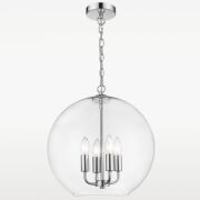 Lampa wisząca  Prague - P04974CH COSMO Light wykonana w stylu nowojorskim połączonym z klasycznym surowy styl kulisty transparentny klosz