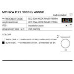 Oprawa natynkowa okrągła czarna nowoczesna MONZA R 22 AZzardo SHR653000-20-BK AZ2263 LED 5,5 cm wysokości 22 cm średnicy - 3