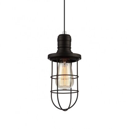 Lampa wisząca Synthia MDM2273-1 Italux styl vintage lampa ma kolor czarny klosz jest z drutu o nietypowym kształcie