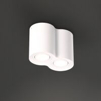 Plafon Basic Round II C0085 tuba podwójna aluminium Maxlight Metalowe elementy w kolorze białym techniczna