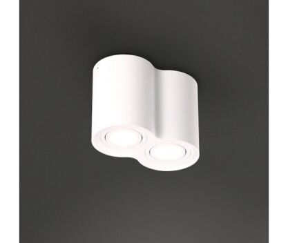 Plafon Basic Round II C0085 tuba podwójna aluminium Maxlight Metalowe elementy w kolorze białym techniczna