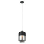Lampa wisząca MOLINA MDM-2377/1 BK+SG Italux NOWOCZESNA CHROM  / DYMIONE SZKŁO TUBA  - 2