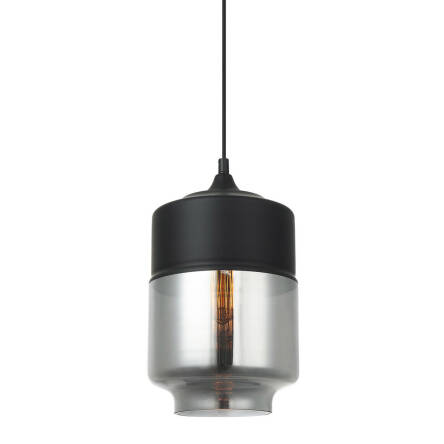 Lampa wisząca MOLINA MDM-2377/1 BK+SG Italux NOWOCZESNA CHROM  / DYMIONE SZKŁO TUBA 