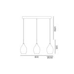 Lampa wisząca Kuala Lumpur -P03571BK Szklane klosze o opływowym kształcie NOWOCZESNY STYL - 2