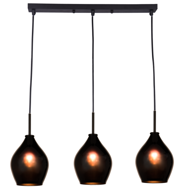 Lampa wisząca Kuala Lumpur -P03571BK Szklane klosze o opływowym kształcie NOWOCZESNY STYL