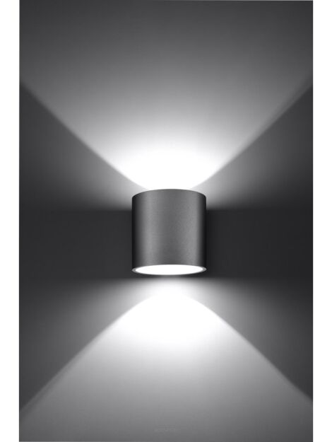 Kinkiet ścienny ORBIS SZARY Z ALUMINIUM  SL.0049 SOLLUX LIGHTING okrągły techniczny 