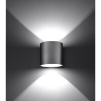 Kinkiet ścienny ORBIS SZARY Z ALUMINIUM  SL.0049 SOLLUX LIGHTING okrągły techniczny 