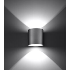 Kinkiet ścienny ORBIS SZARY Z ALUMINIUM  SL.0049 SOLLUX LIGHTING okrągły techniczny 